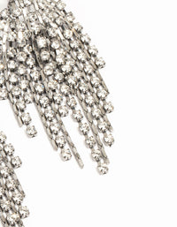 Gunmetal Diamante Cup Chain Drop Earrings - link has visual effect only