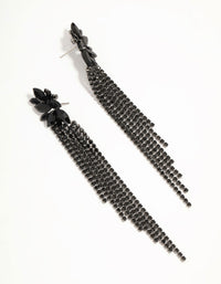 Black Diamante Cupchain Drop Earrings - link has visual effect only