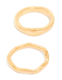 Waterproof Gold Plated Stainless Steel Organic Rings 3-Pack - link has visual effect only