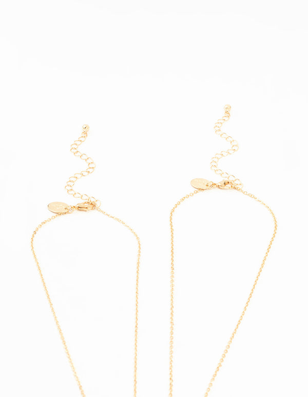 Kids Gold Cherry BFF Pendant Necklace 2 Pack