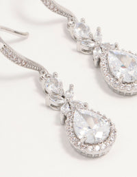 Silver Cubic Zirconia Halo Hook Earrings - link has visual effect only