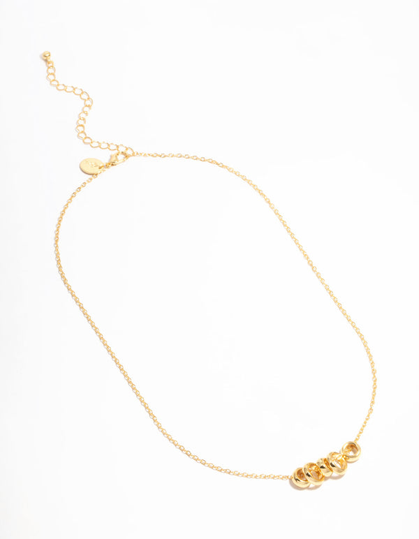 Gold Plated Rondell Rings Pendant Necklace