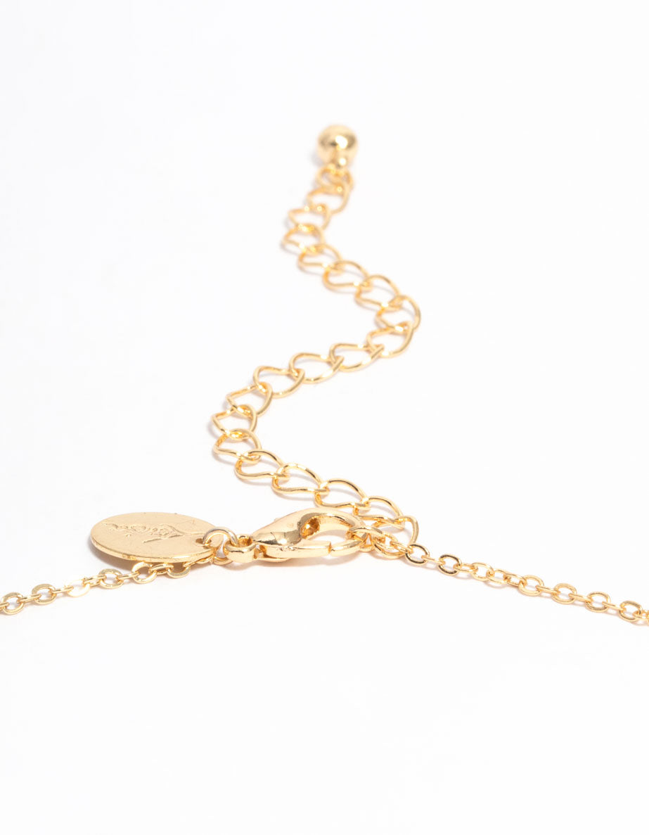 Gold Plated Cubic Zirconia Rondell Pendant Necklace
