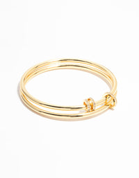 Gold Plated Layered Rondell Bangle - link has visual effect only