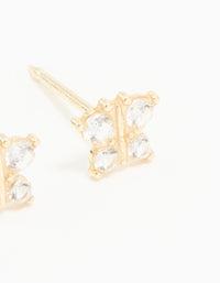 14KT Solid Yellow Gold Cubic Zirconia Butterfly Piercing Stud - link has visual effect only