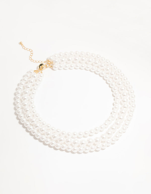 Pearl Short Gold Necklace