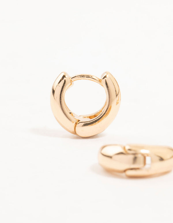 Gold Cubic Zirconia Oval Huggie Earrings 3-Pack