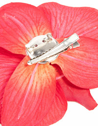 Pink Fabric Orchid Flower Clip - link has visual effect only