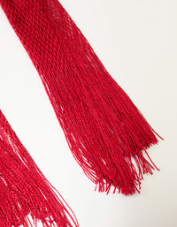 Red Fabric Draped Long Scarf - link has visual effect only