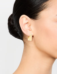 Gold Plated Wavy Molten Hoop Earrings - link has visual effect only