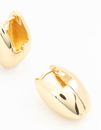 Gold Plated Pointed Huggie Earrings - link has visual effect only