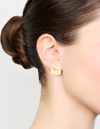 Gold Plated Wide Mini Huggie Earrings - link has visual effect only