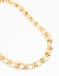 Gold Plated Knotted Chain Necklace - link has visual effect only