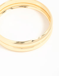 Gold Plated Wide Ribbed Bangle - link has visual effect only