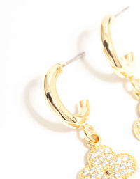 Gold Plated Cubic Zirconia Flower Drop Earrings - link has visual effect only