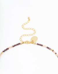 Gold Freshwater Pearl & Mini Purple Bead Necklace - link has visual effect only