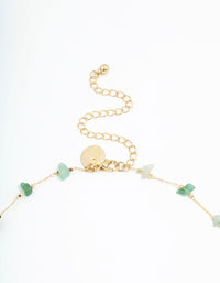 Gold Plated Green Semi-Precious Station Necklace - link has visual effect only