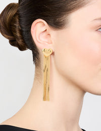 Gold Heart Snake Chain Drop Earrings - link has visual effect only