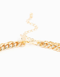 Gold Heart & Disc Choker Layered Necklace - link has visual effect only