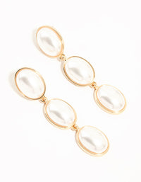 Gold Pearl Drop Earrings - link has visual effect only