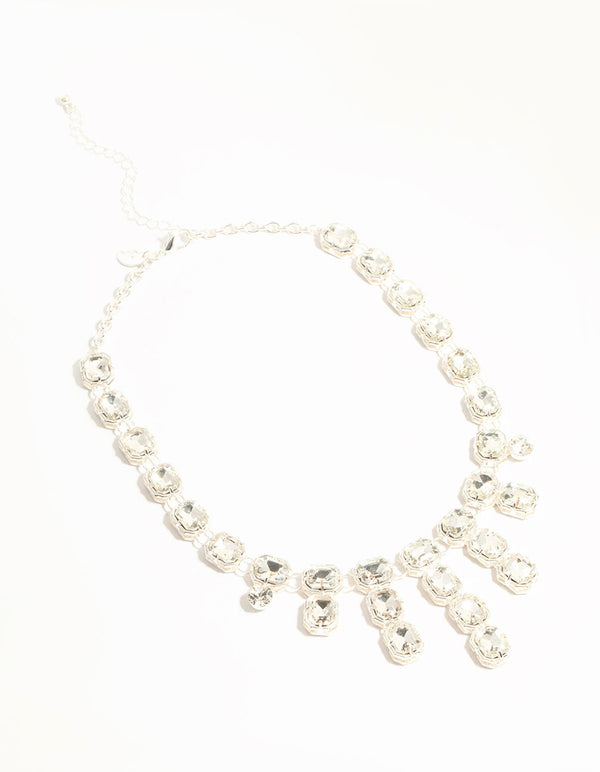 Silver Diamante Pendant Necklace