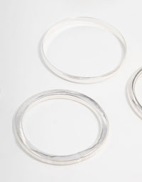Silver Mixed Bangles 3-Pack - link has visual effect only