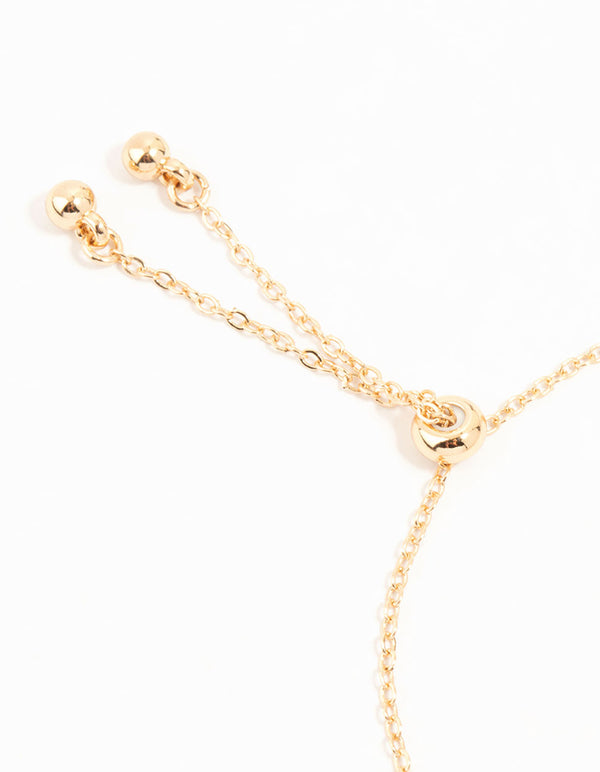 Gold Cubic Zirconia Flower Trio Bracelet