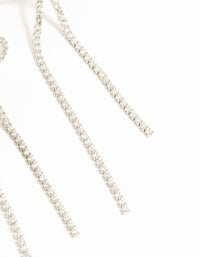 Silver Plated Cubic Zirconia Bow Drop Earrings - link has visual effect only