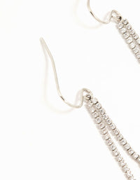 Silver Cubic Zirconia Flower Hook Drop Earrings - link has visual effect only