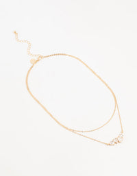 Gold Cubic Zirconia Cluster Layered Necklace - link has visual effect only