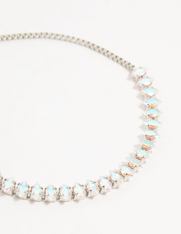 Silver Navette Cubic Zirconia Toggle Bracelet