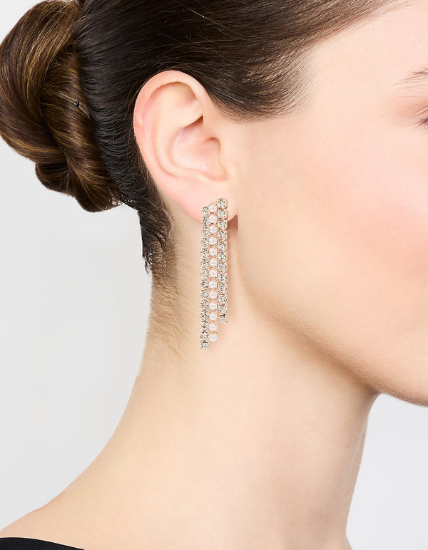 Rose Gold Waterfall Layered Drop Earrings