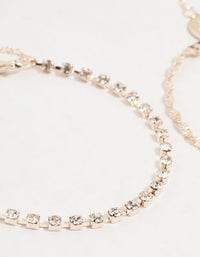 Rose Gold Mixed Chain Bracelets & Anklets 4-Pack - link has visual effect only