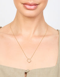 Gold Plated Hollow Flower Necklace - link has visual effect only