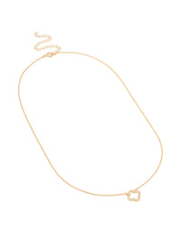 Gold Plated Brass Cubic Zirconia Hollow Flower Necklace - link has visual effect only