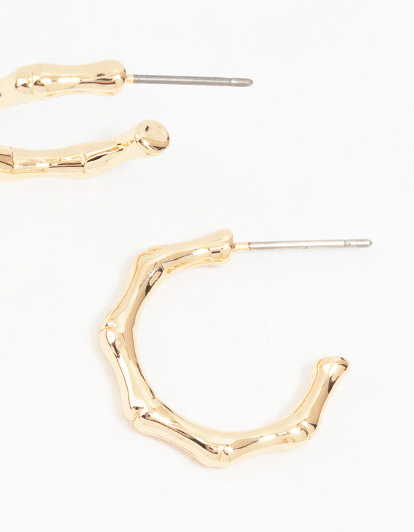 Gold Bamboo Hoops