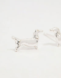 Silver Dachshund Stud Earrings - link has visual effect only