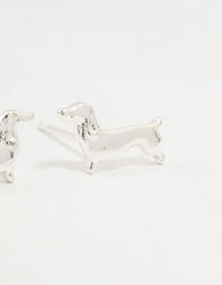Silver Dachshund Stud Earrings - link has visual effect only