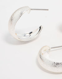 Mixed Metals Sandblast Hoop Earrings 2-Pack - link has visual effect only