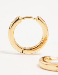 Gold Plated Cubic Zirconia & Sleek Huggie Earrings 2-Pack - link has visual effect only