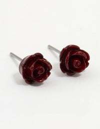 Gold Plated Sword & Burgundy Rose Earrings 3-Pack - link has visual effect only