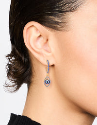 Gold Plated Diamante Evil Eye Drop Earrings - link has visual effect only