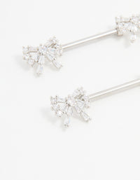 Surgical Steel Cubic Zirconia Double Bow Nipple Piercings 2-Pack - link has visual effect only