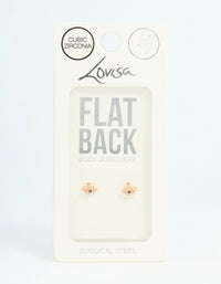 Gold Plated Surgical Steel Evil Eye Flat Back Studs Pair - link has visual effect only