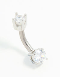 Titanium Cubic Zirconia Belly Bar - link has visual effect only