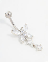 Titanium Cubic Zirconia Butterfly Drop Belly Bar - link has visual effect only