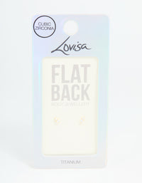 Gold Plated Titanium Cubic Zirconia Flat Back Stud Pack - link has visual effect only