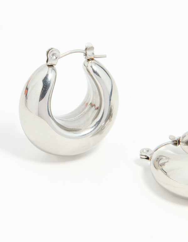 Waterproof Stainless Steel Full Bubble Hoop Earrings