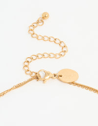 Waterproof Gold Plated Stainless Steel Bar & Coin Pendant Necklace - link has visual effect only