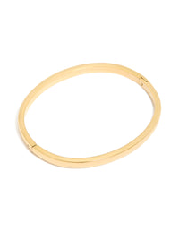 Waterproof Gold Plated Stainless Steel Solid Hinge Bangle - link has visual effect only